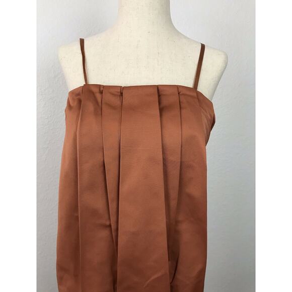 Max Azria Pleated Bodycon Tank Dress Rust - Picture 2 of 12